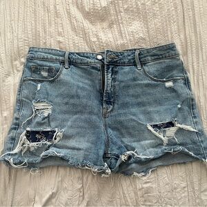 Old Navy Blue Jean Shorts with Distressed Rips and Frayed Hem
